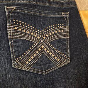 APT. 9 Bootcut Jeans Dark Blue with Rhinestone Embellishments Size 8
